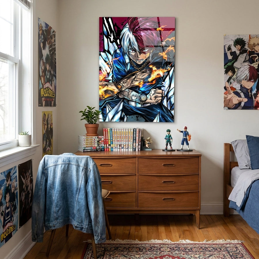 Fire Ice Anime Canvas Wall Art