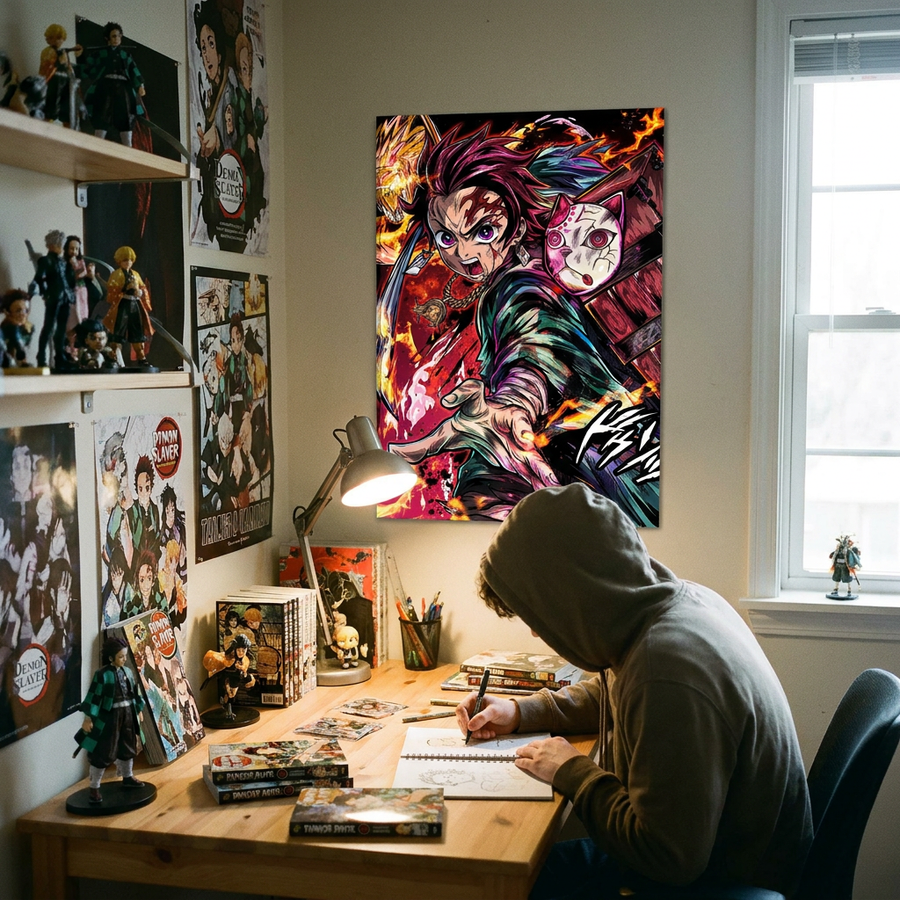 Breath of Flames Anime Canvas Wall Art