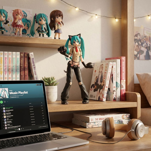 Hatsune Miku Nyanko Cat SPM PVC Figure lifestyle